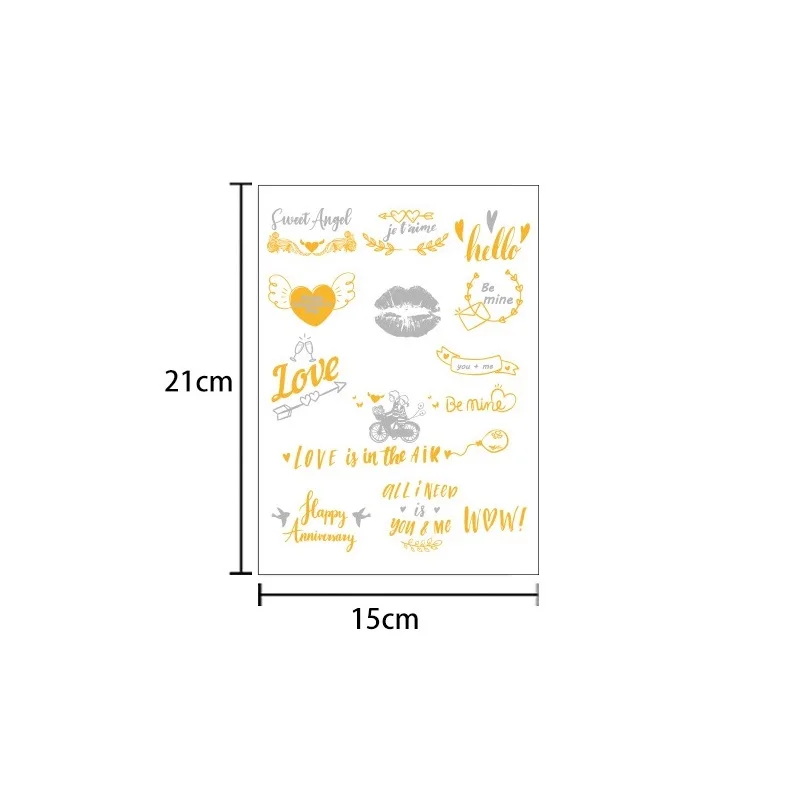 23 Kinds Wedding Party Tattoo Bronzing Glitter Gold Stickers Temporary Body Makeup Waterproof Disposable tatouage temporaire