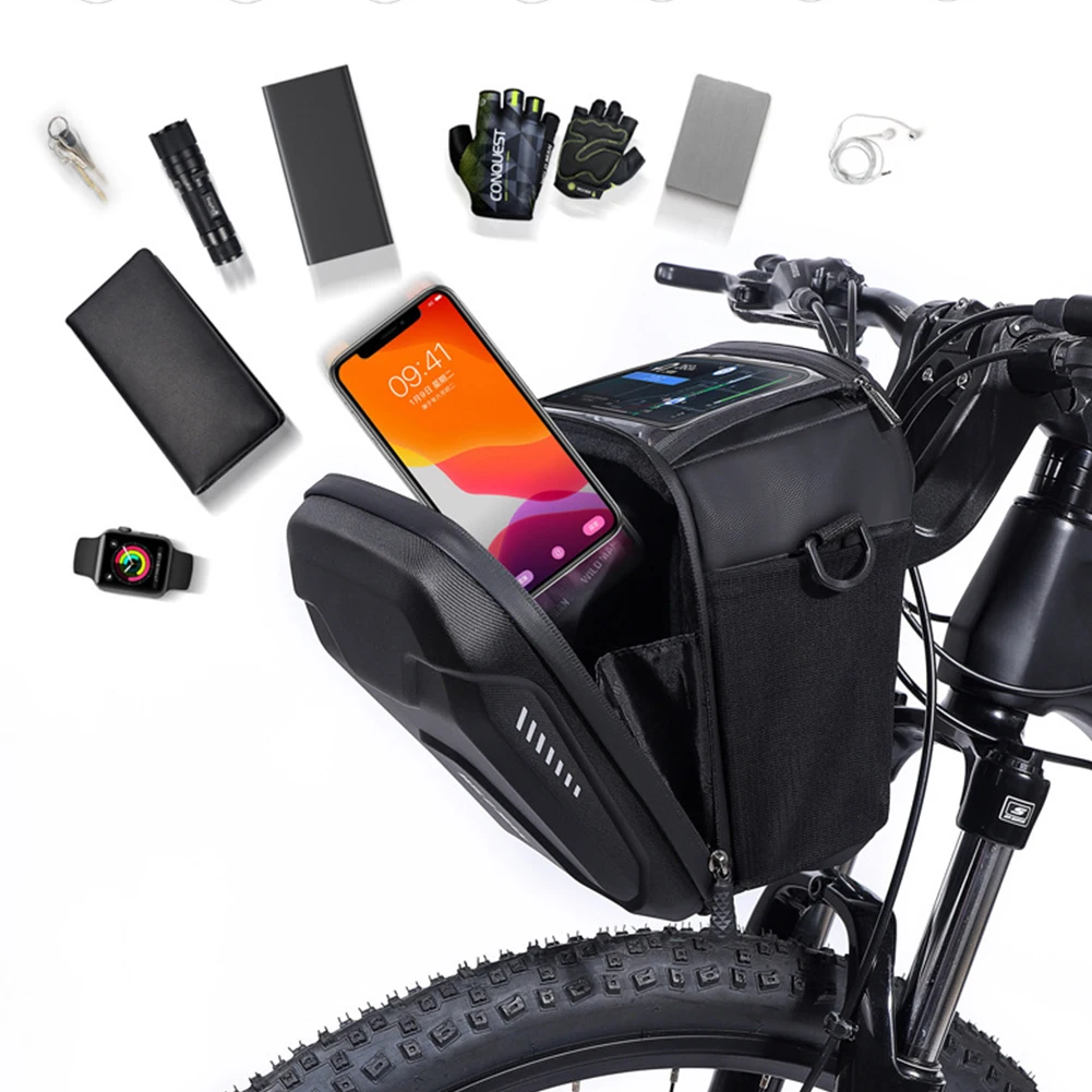 WILD MAN 3L Bike Bag Front Cycling Bag Rainproof Touch Screen Bicycle Phone Bag 4.7--6.7 Inch Mobile Phone Case MTb Accessories