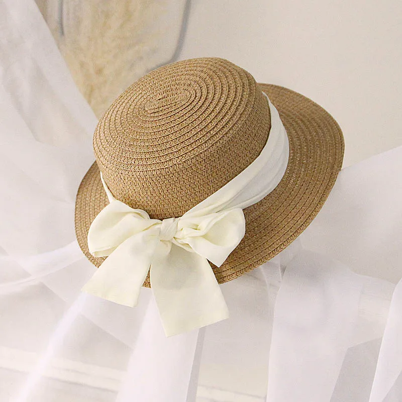 

Menoea 2023 Girls Summer Straws Hats Fashion Kids Spring Bowtie Hats Elegant Casual Accessories Holiday Cute Caps For Children