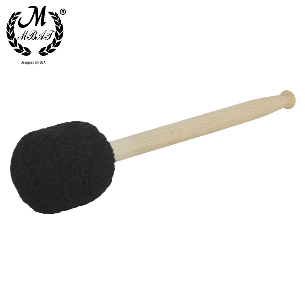 

M MBAT Bass Drum Mallet Felt Head Parts Marching Band Wood Drumsticks Percussion Instrument Fitting With Stainless Steel Handle