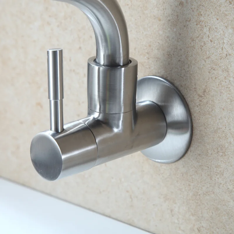 Single Cold Kitchen Faucets SDSN 304 Stainless Steel Cold Kitchen Sink Mixer Tap Inwall Mounted Single Cold Kitchen Mixer Faucet