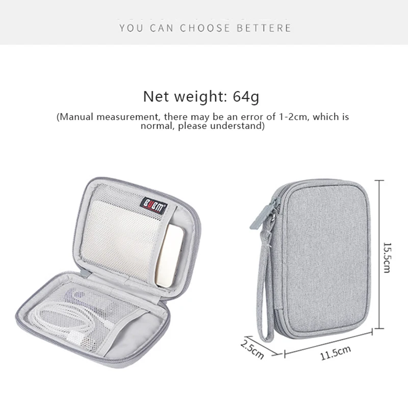 EVA 2.5인치 하드 드라이브 인클로저 보호용 보관 케이스(케이블 및 헤드폰 수납 공간 포함) 하드 드라이브 보관 솔루션