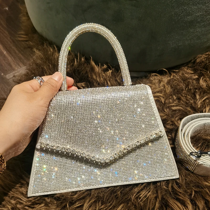 Griff Strass Kristall schulter tasche luxus Designer Geldbörsen und handtasche Femme Abend kupplung