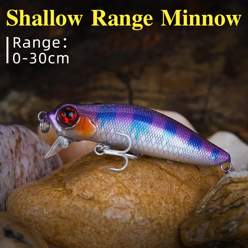 TSURINOYA 0-30m Shallow Runner Fishing Lure 64mm 6g DW71 Floating Minnow Pike Bass Jerkbait Artificial Hard Bait Crankbait