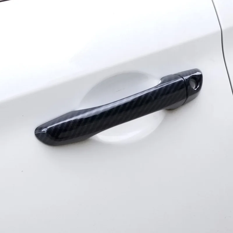 For Hyundai I30 2017 2018 2019 2020 New Chrome Carbon Fiber Car Door Handle Cover Trim Sticker Car Styling Accessories Overlay