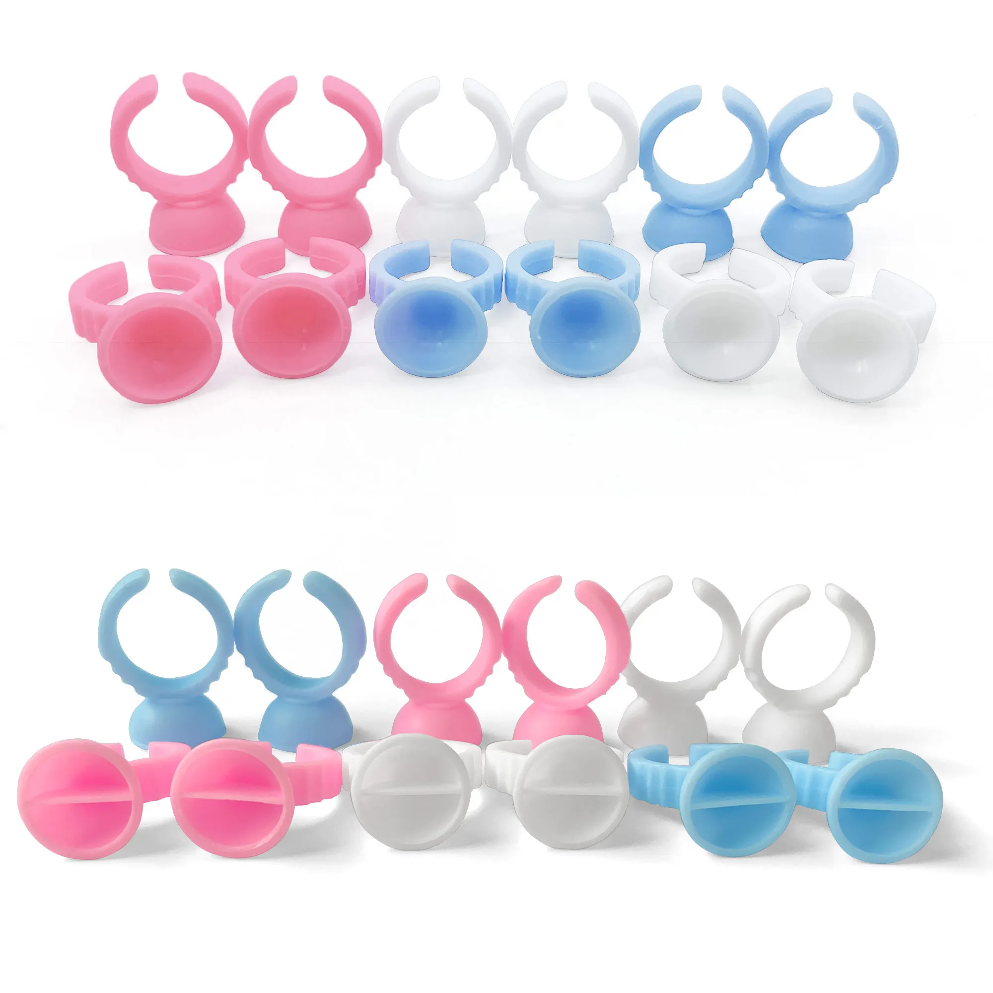 Einweg Wimpern Kleber Fan Tasse Ringe Halter Rosa Behälter Tattoo Pigment Wimpern Verlängerung Werkzeuge Lash Liefert Drop Verschiffen – Detail 4