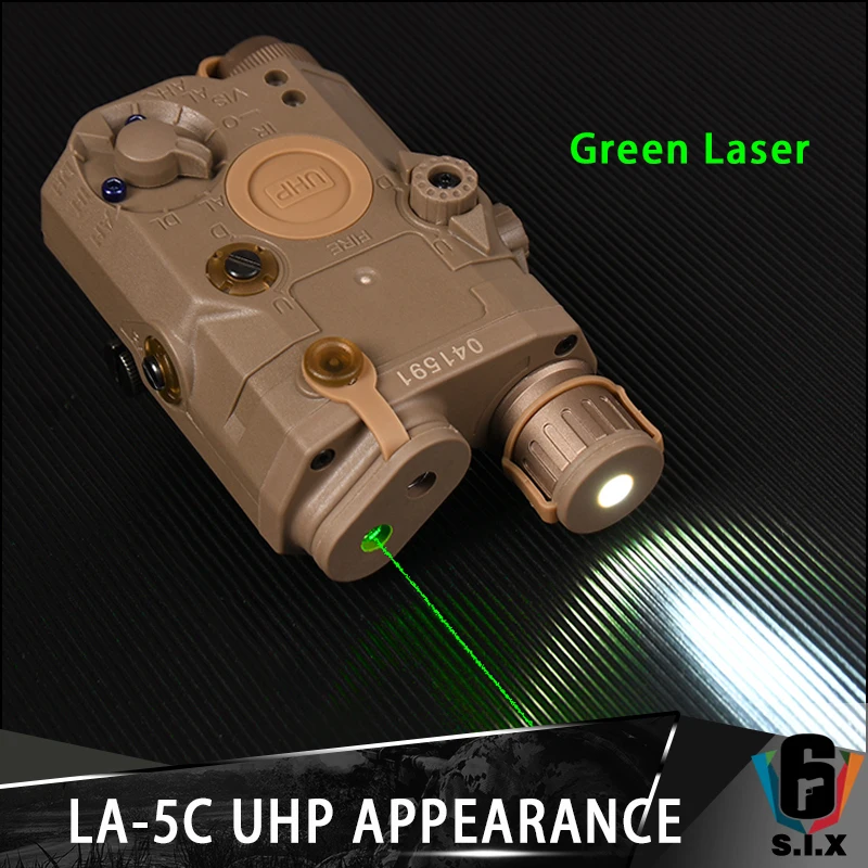 Tactical Weapon Light LA-5C UHP APPEARANCE Flashlight Red Laser Green Laser IR And White Light PEQ Airsoft