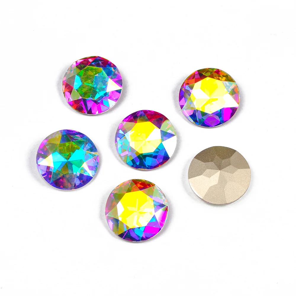 YANRUO 1201 Runde 27mm Genähte Steine Glaskristalle Große Strasssteine Rivoli Pointback DIY Diamantsteine für Schmuck und Kleidung – Detail 22