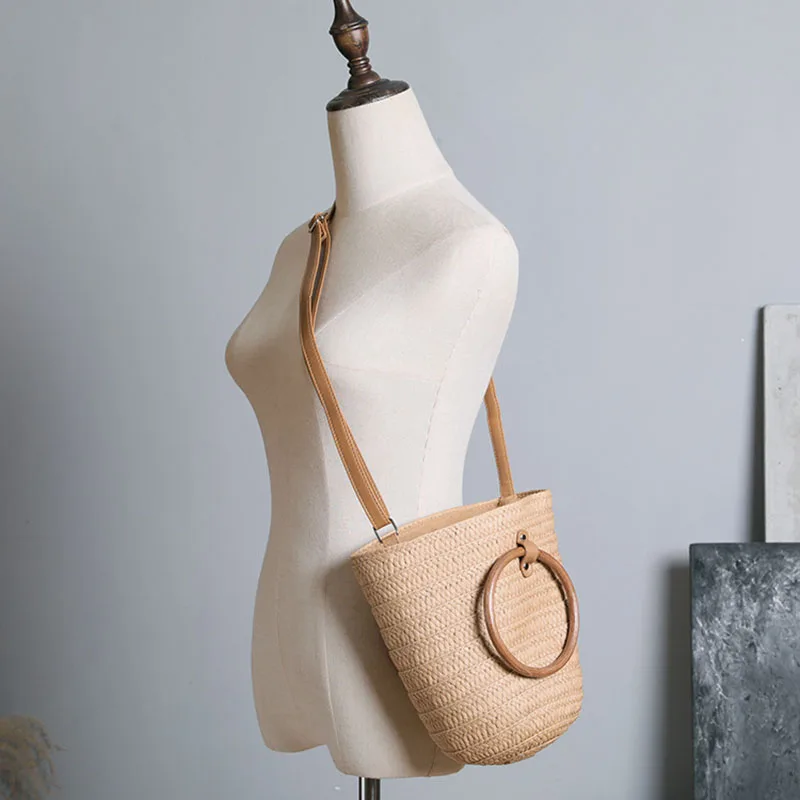 Bolso tejido de paja para verano, bandolera clásica a la moda, Bolso pequeño para vacaciones en la playa