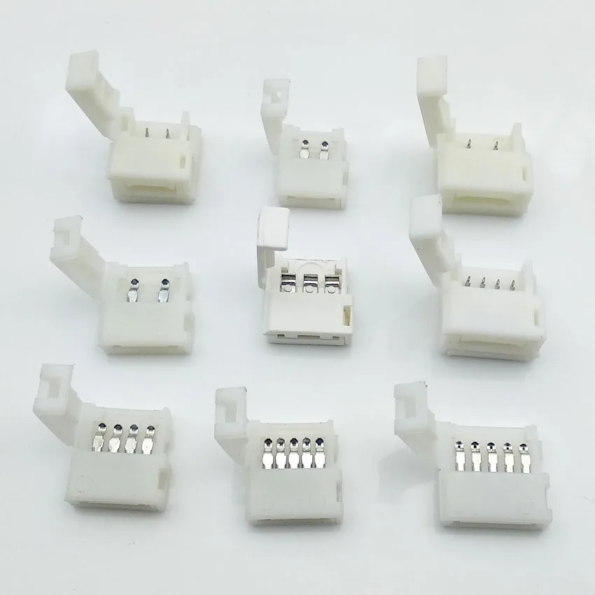 3pcs/Lot 3pin 4pin 5pin  LED Connector For Connecting Corner Right Angle 5050 RGB RGBW 3528 ws2812 LED Strip Connector Terminal