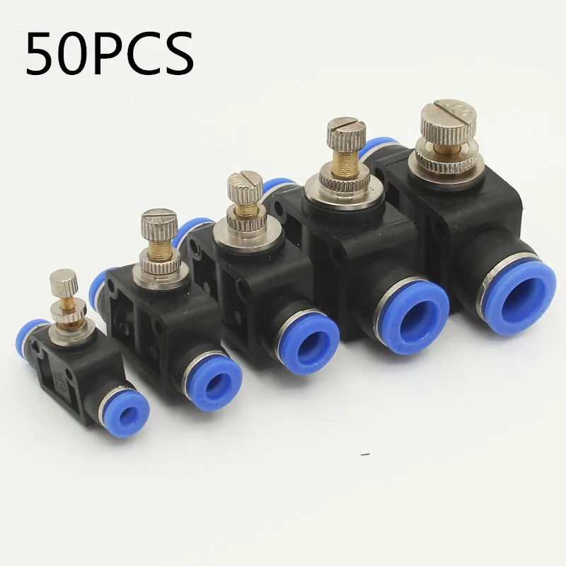 

50PCS LSA Fitting throttle valve SA 4-12mm Air Flow Speed Control Tube Water Hose 4mm 6mm 8mm 10mm Pneumatic Push In Fittings