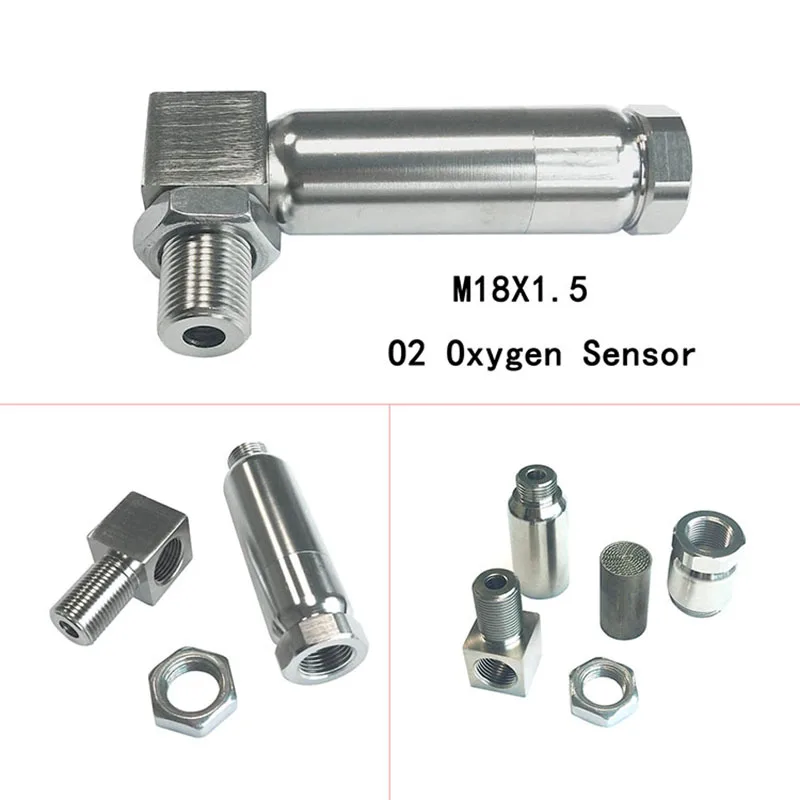 JIAX Universal Catted 90 Degree O2 Oxygen Sensor Angled Extender Interval Spacer 02 Extension M18X1.5 Connector