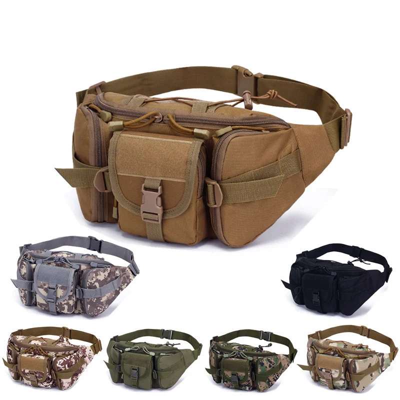 Tactical Waist Bag Military Fan Bag Sports Outdoor Large-Capacity Waterproof  Riding Travel Running Multi-Function Chest Bag