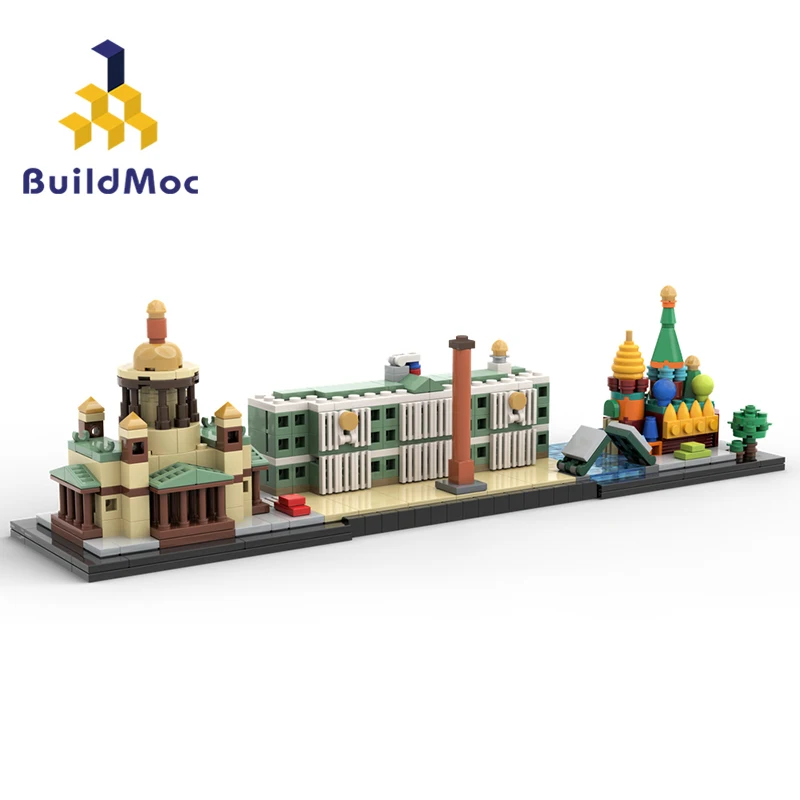 

MOC Saint Petersburg Miniature Skylines Building Block Kit Savior Cathedral Landmarks Brick Model Kid Brain Puzzle Toys Gift