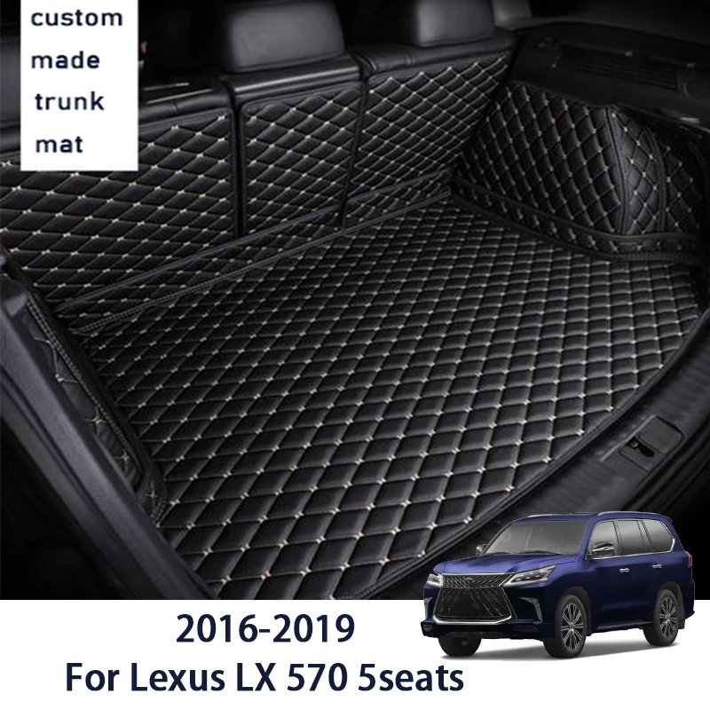 Custom car trunk mat for New Lexus LX 570 5seats 2017 waterproof boot carpets liner for LX570 2016-2013