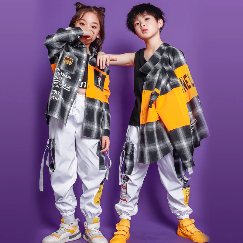 Kids Ballroom Hip Hop outfits Jacket Casual Pants dancing clothing Girl Boys carnival Jazz Dance Costume Clothes Stage Wear