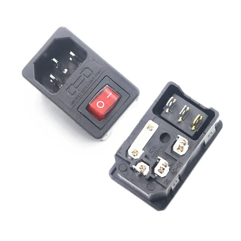 SS-8B-2 switch with light AC power socket with safety socket 5*20MM