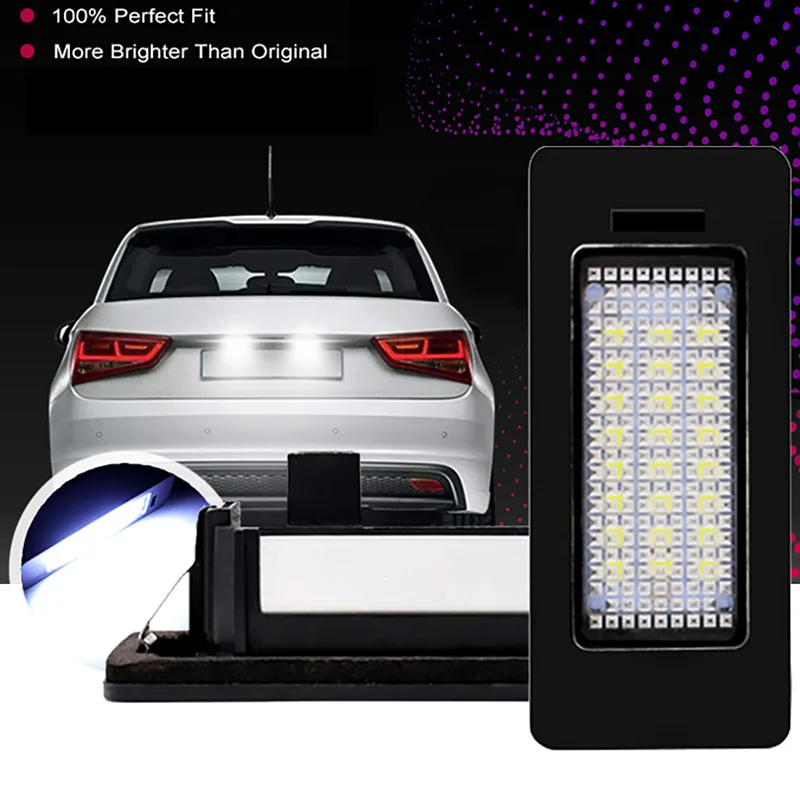 2Pcs Car LED Bulbs License Plate Lights For Audi A5 A1 A4 B8 Allroad 4D A6 A7 TT TTS S6 S5 2D 5D Sportback Tail Signal Lamp