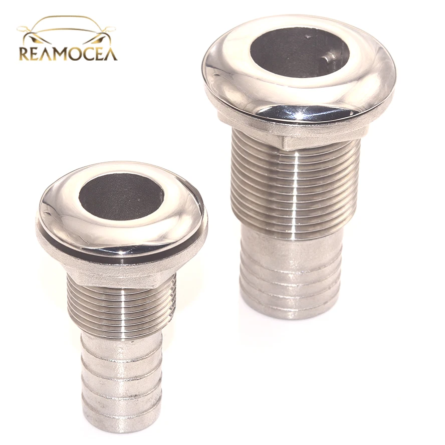 Reamocea 316 Stainless Steel Accessories Corrosion Resistance Boat Thru Hull Fitting Outlet Drain Joint For 1/2\