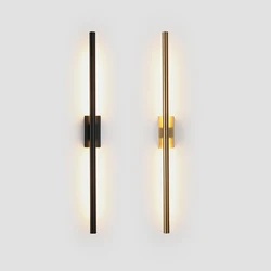 Modern metal tube wall lamps Bedroom foyer washroom living room toilet bathroom black gold Decor Wall sconce LED Mirror Light