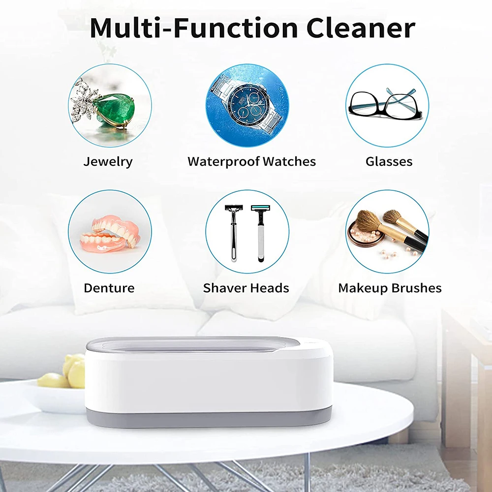 Mini Ultrasonic Jewelry Cleaner, Portable Professional Ultrasonic Bubble Cleaner for Cleaning Jewelry Eyeglasses Watches Shaver