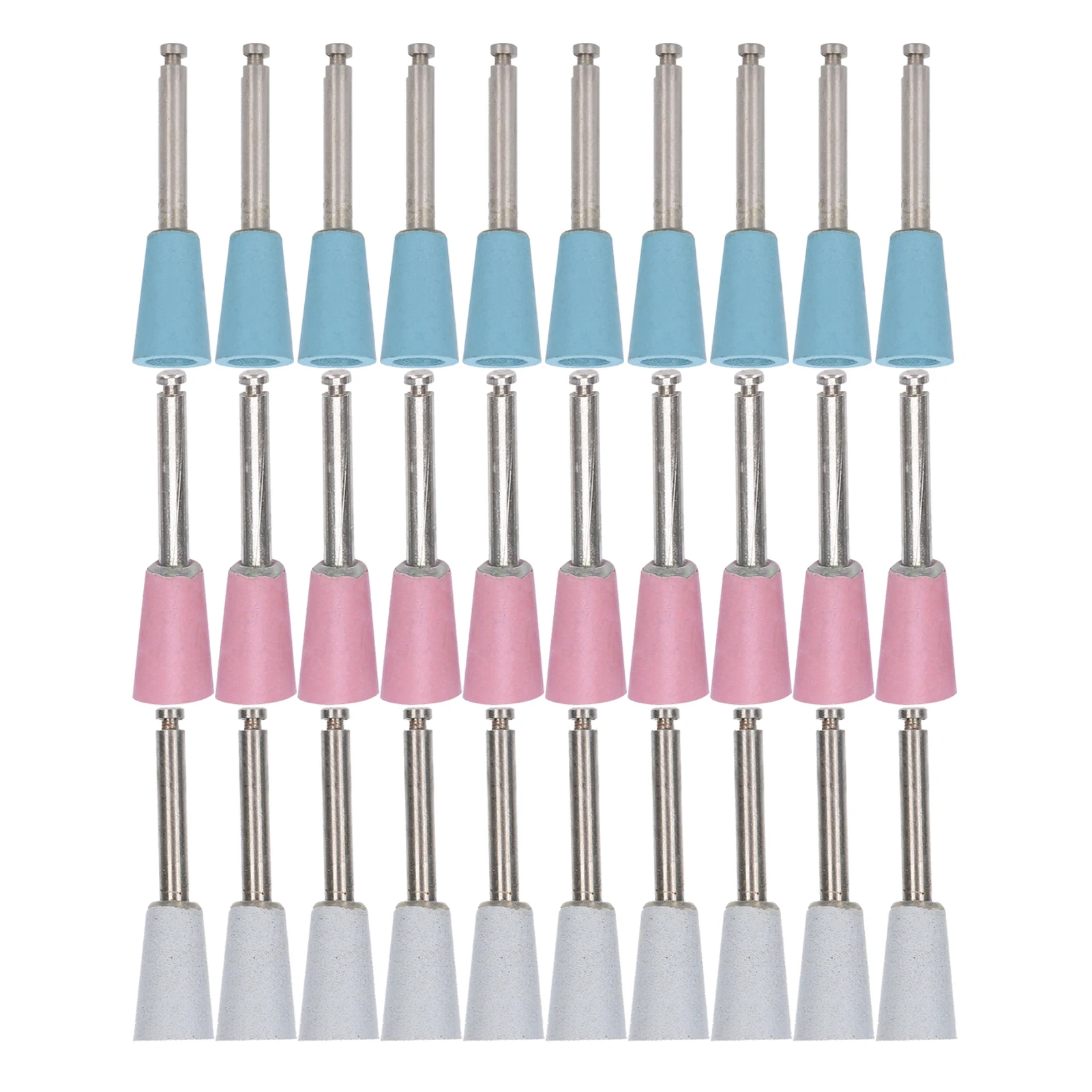 10pcs Composite Resin Ceramic Natural Tooth Polishing Burs Low Speed Dental Grinding Silicone Polisher Drill Bits Set Cup Shape