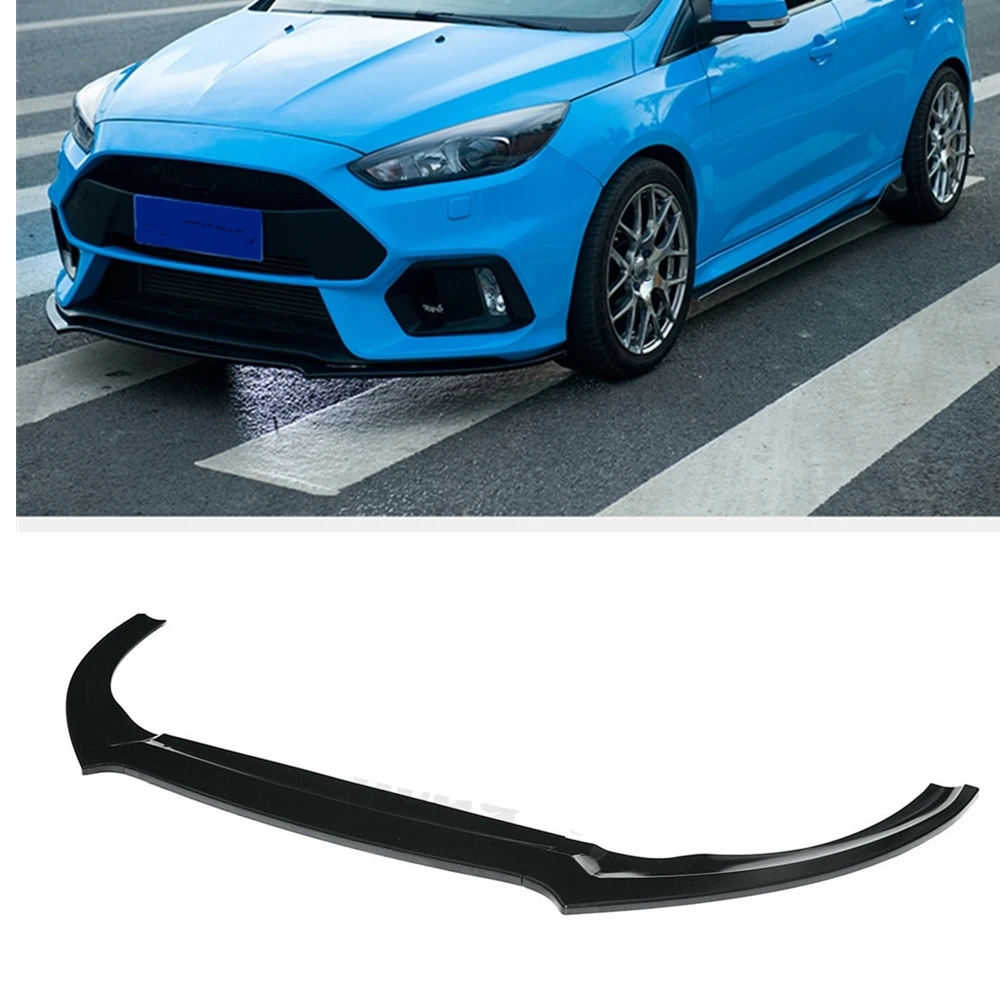 Front Bumper Spoiler Lip For Ford Focus RS ST 2015-2018 Glossy Black Car Body Kit Lower Guard Splitter Blade Protect Trim Plate