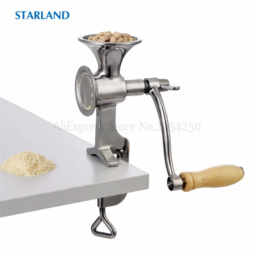 คู่มือ Fresh Ground Coffee Mill เครื่องถั่วเหลืองข้าวบด Miller ข้าวสาลีพริกไทย Hand Crank เครื่องบดบ้าน