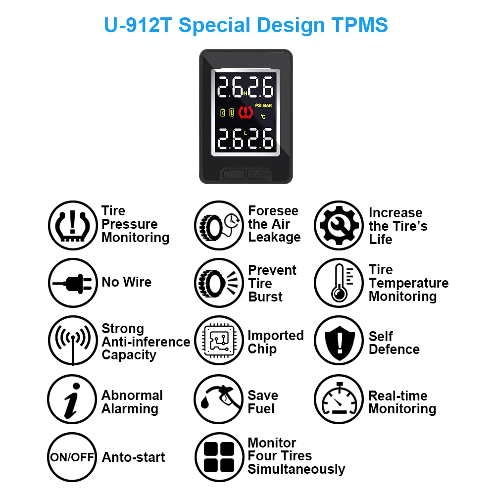 温度リアルタイム監視タイヤ空気圧モニターシステム燃料節約車 TPMS トヨタ用