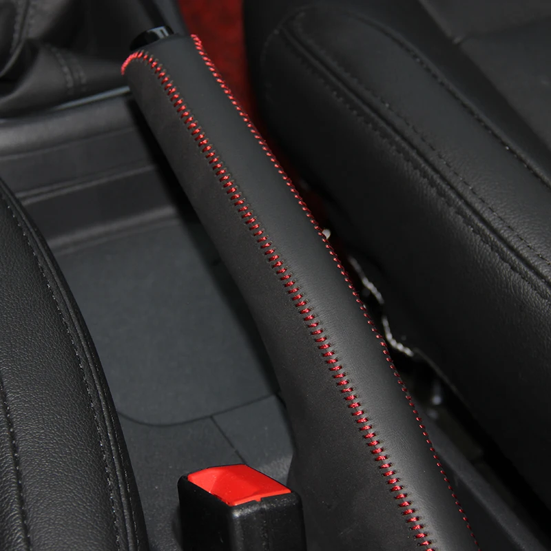 

Custom Car Hand Brake Covers Genuine Top Layer Leather Case for Volkswagen Polo VW Polo Handbrake Grips Cover Auto Handbrake
