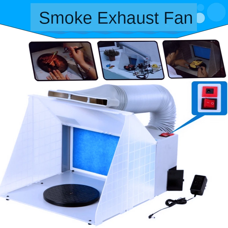 25W HS-E420DCK Portable Airbrush Spray Booth Set Foldable Paint Spray Extractor Exhaust Filter For Model Hobby Crafts