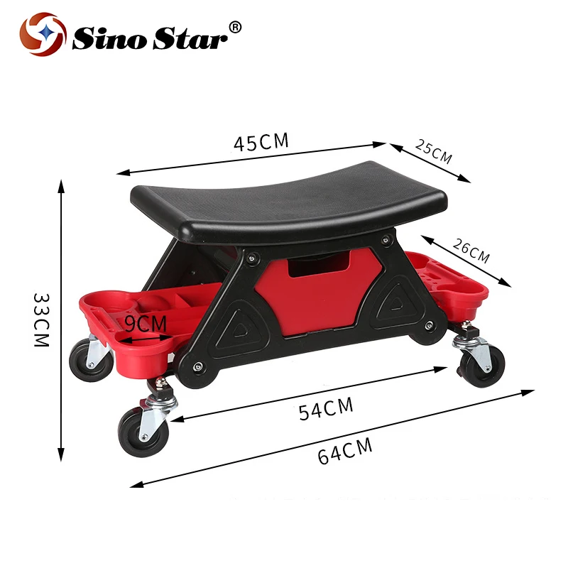 New Design Car Detailing Stool Chair Mobile Rolling Seat Creeper for Mechanics & Detailers/Garage/ Workshop/ Vinyl Wrap