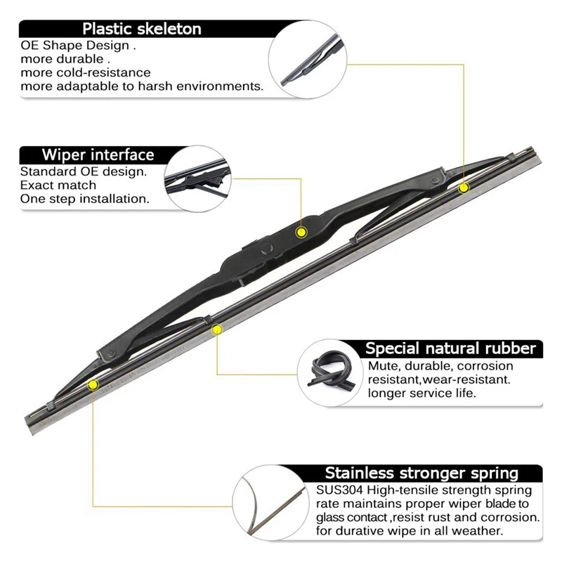 Rear Windshield Wiper Arm Set for Honda CRV CR-V 2012-2016 & Knock Sensor for Honda Accord Civic Odyssey Acura CL Isuzu