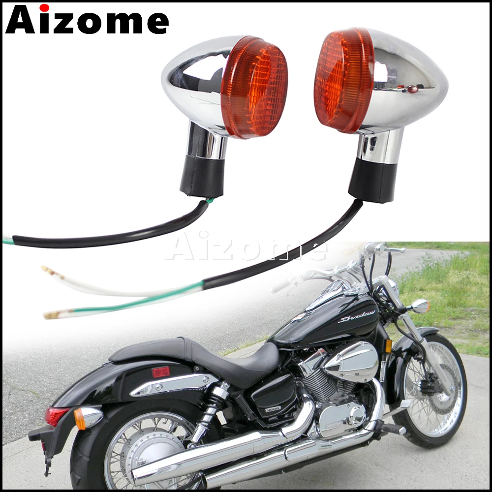 Motorcycle Rear Turn Signal Lights For Honda Shadow 400 750 VT750 04-07 Turn Indicators Lamp Emark Blinkers