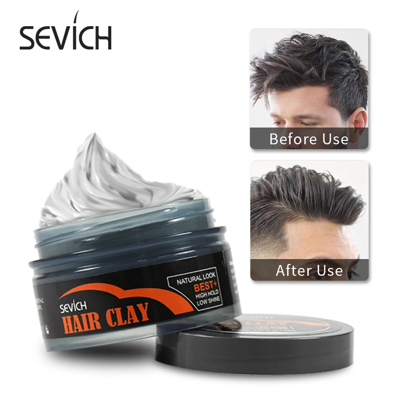 

Sevich 100g 2 Color Hair Clay Mud for Men Strong Hold Hairstyles Matte Finished Molding Cream Low Shine Hair Styling Wax