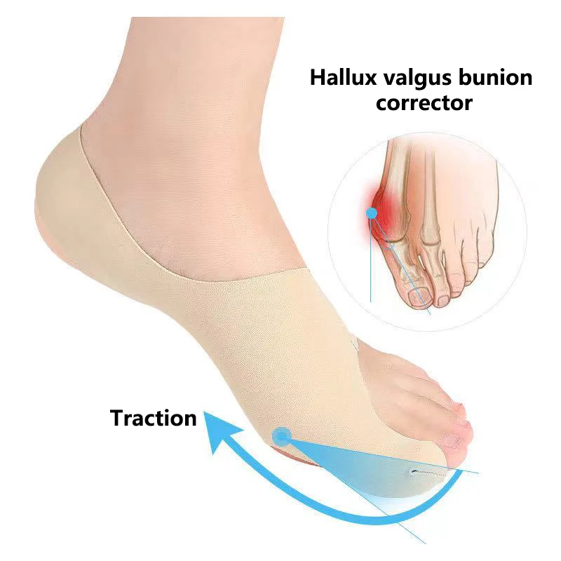 Protector de dedo gordo del Pie ajustable Unisex, calcetines suaves de pedicura para juanetes, vendaje Hallux Valgus ortopédico, cuidado de los