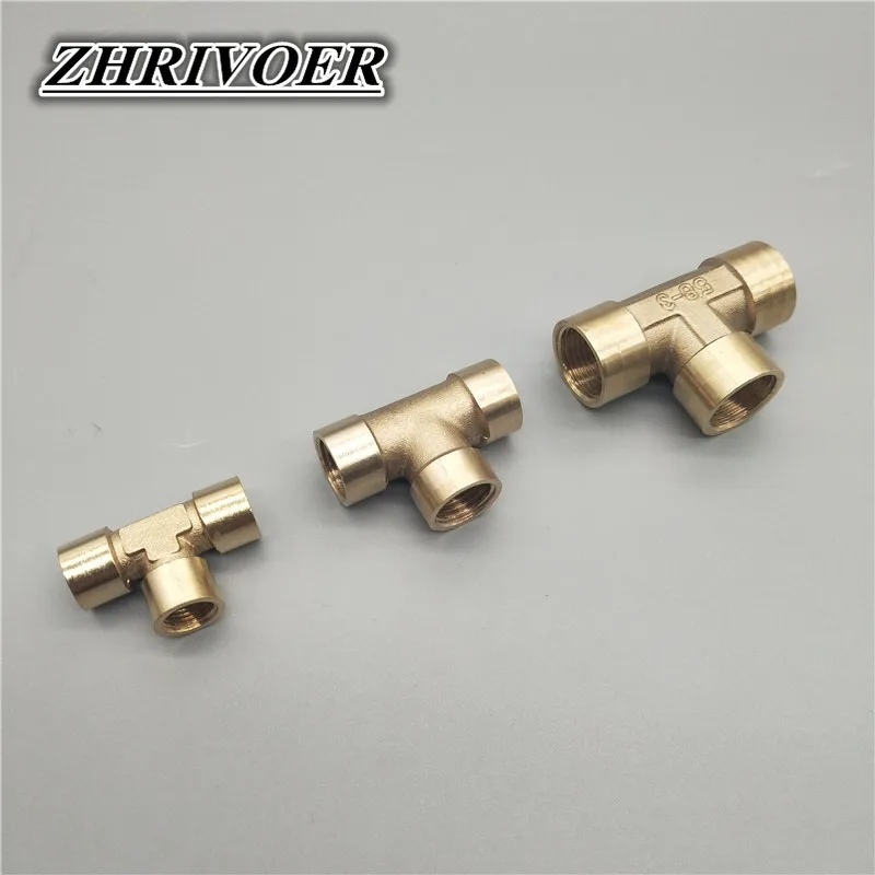 1/8 "1/4" 3/8 "1/2" 3/4 "1" BSP gwint żeński 3 Way typ trójnika Adapter do mosiężnej rury łącznik dla wodę paliwo gazu