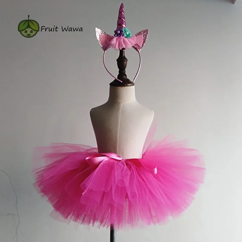 Unicorn Tutu  Dance Party Tutu Skirt Costume Clothing Baby Birthday Tutu Girl Crown Fluffy Tutu Wedding Skirt