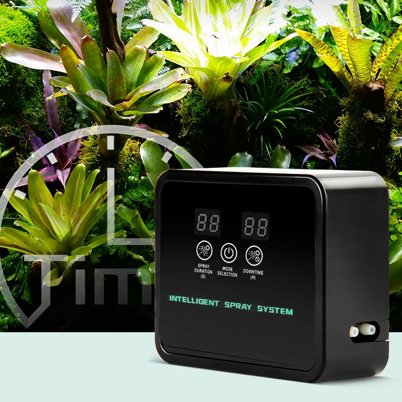 Sistema de riego automático inteligente para jardín, sistema de nebulización por pulverización, terrario para mascotas, bosque Tropical, reptiles