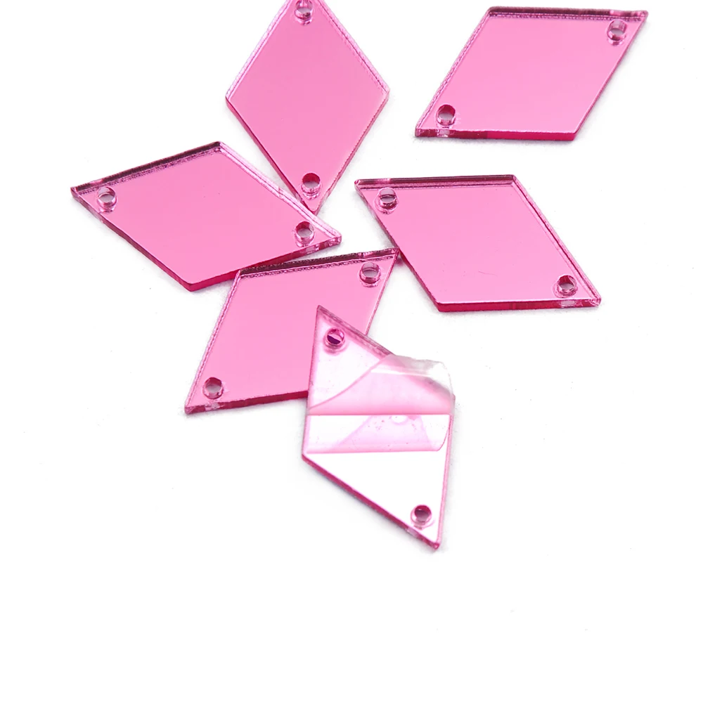 30pcs Rhombus Acrylic Mirror Sew on Patches Sew on Clothes Dance Dress Bling Stones Crystal DIY