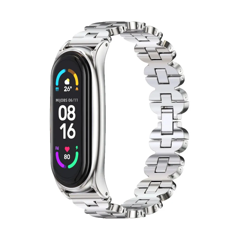 Cinturino per Mi Band 6 5 4 3 cinturino in metallo per Xiaomi Mi Band 5 cinturino Smartwatch bracciale su Miband 4 Correa NFC sostituzione