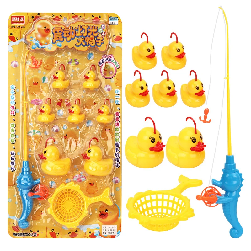 2022 Child Induction Duck Fishing Toy Fishing Duck Fishing Platform Glow On The Water Game Toys For Kids Gift