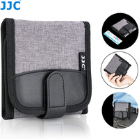 JJC Lens Filter Pouch Case for Circular Filter Up to 82mm 3-Pocket Lens Filter Wallet Storage Bag with Fasten Belt Loop Design