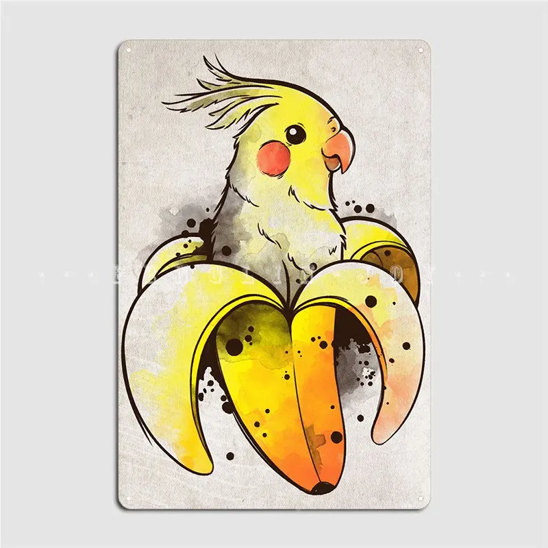 Banana Parrot Metal Sign Party Create Garage Decoration Pub Tin Sign Posters