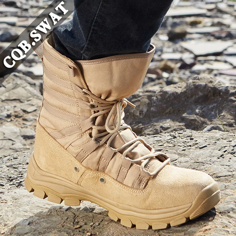 Tactical Desert Ankle Combat Boots Suede Leather Footwear For Men