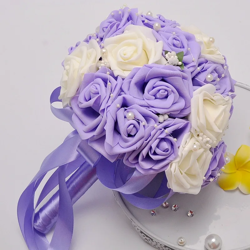 Silk Wedding Flowers Garden Bouquet Flowers Bridesmaid Bouquets Roses Hydrangea Bridal Bouquet Wrist Wedding Bouquet