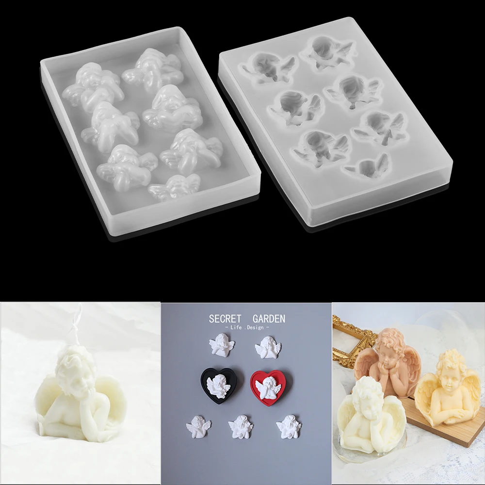 7 Small Angels Silicone Molds Cute Angle Mold for DIY Handmade Key Chain Pendants Jewelry Making Findings Tools Decoration