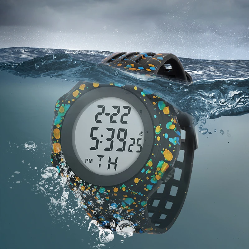 Reloj despertador impermeable para niños, cronómetro Digital con correa de TPU, reloj de pulsera deportivo luminoso para niños