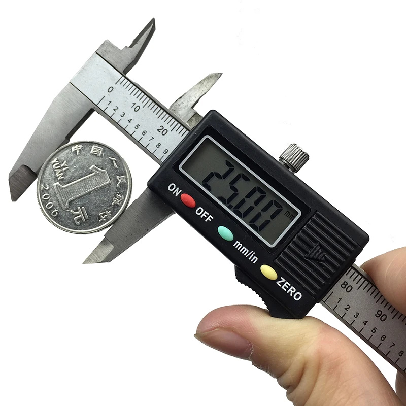 0-100 millimetri 4 pollici in acciaio inox digital vernier pinza tasca di plastica pinza mini gemma calibro micometer spessore di misura strumento