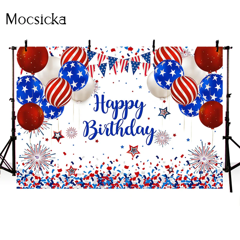 Mocsicka-Arrière-Plan de ixd'Anniversaire, Ballon, enquêter d'Artifice, Décoration Style, Baby Shower, Studio de Photographie